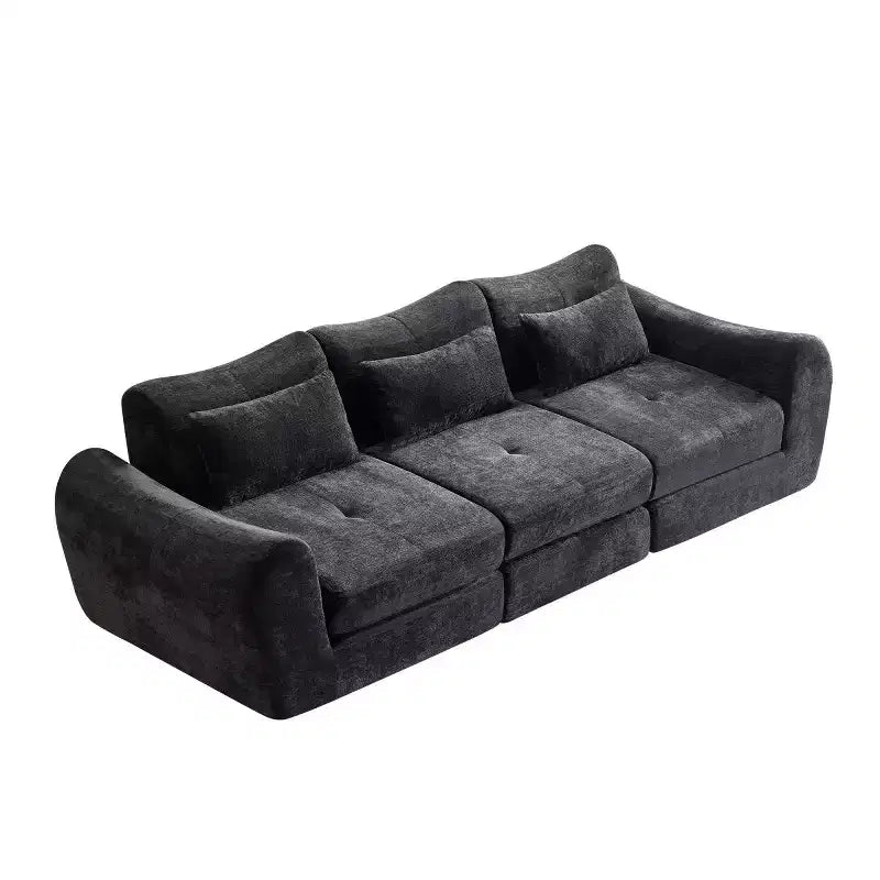 Divano Sezionale Modulare Moderno, Divano Letto Pieghevole Convertibile, Divano Comprimibile in Morbida ciniglia per Soggiorno, Camera da Letto-Panipeachy