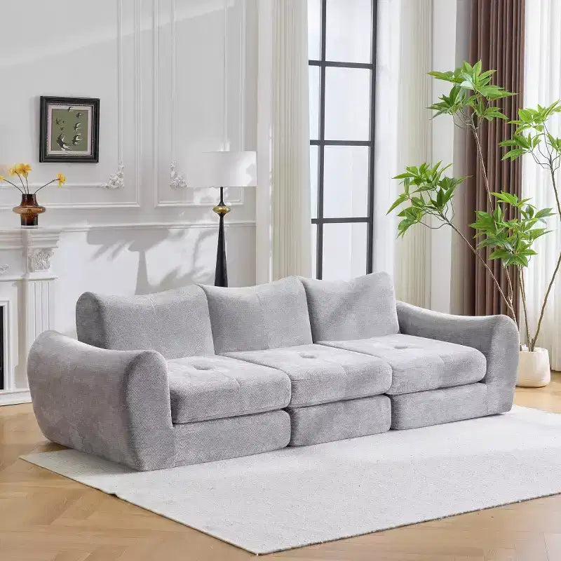 Divano Sezionale Modulare Moderno, Divano Letto Pieghevole Convertibile, Divano Comprimibile in Morbida ciniglia per Soggiorno, Camera da Letto-Panipeachy