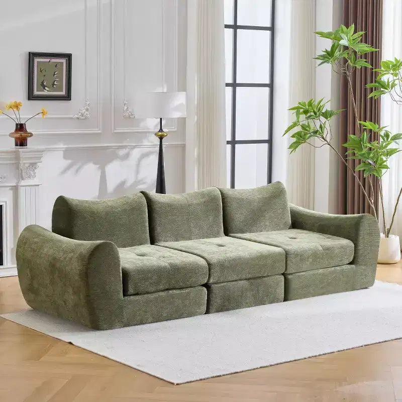 Divano Sezionale Modulare Moderno, Divano Letto Pieghevole Convertibile, Divano Comprimibile in Morbida ciniglia per Soggiorno, Camera da Letto-Panipeachy