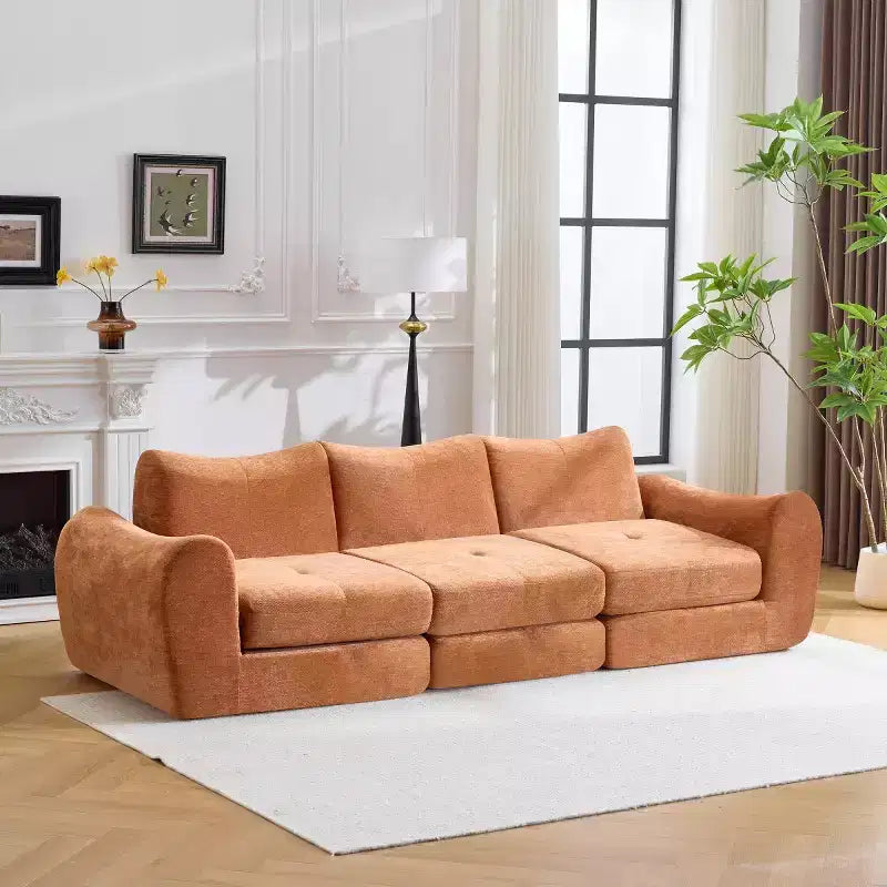Divano Sezionale Modulare Moderno, Divano Letto Pieghevole Convertibile, Divano Comprimibile in Morbida ciniglia per Soggiorno, Camera da Letto-Panipeachy