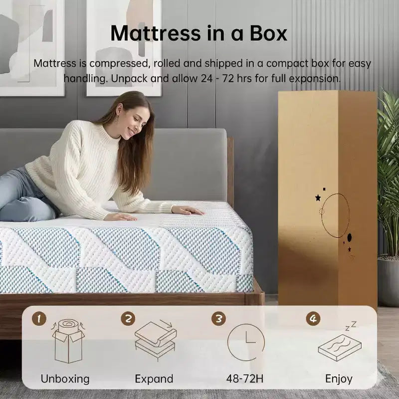 EHMKNP Materasso 6 pollici per letto singolo/piazza e mezza, per adulti e ragazzi, in memory foam rinfrescante, con fodera lavabile rimovibile, rigidità media