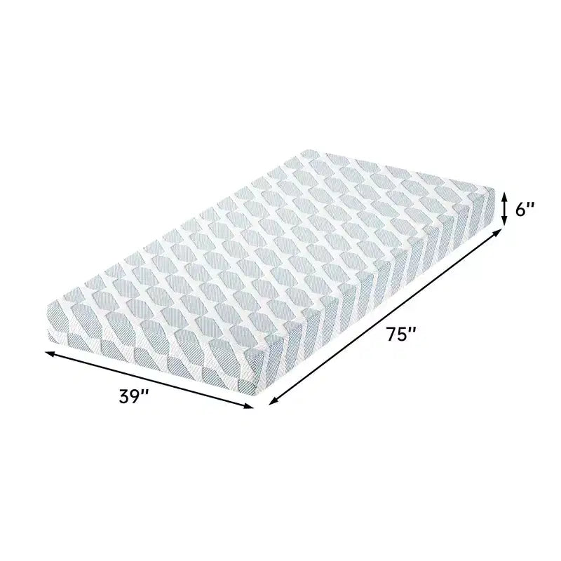 EHMKNP Materasso 6 pollici per letto singolo/piazza e mezza, per adulti e ragazzi, in memory foam rinfrescante, con fodera lavabile rimovibile, rigidità media