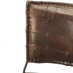 HomeRoots Sedia laterale patchwork in ecopelle marrone da 16