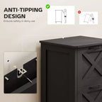 HOMCOM Mobiletto Classificatore Verticale a 2 Cassetti con Guide Silenziose, Armadietto Rustico con Ante a Scorrimento per Documenti A4/Letter, Porta Stampante