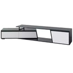 CLIHOME Mobile TV Moderno Minimalista Rettangolare Allungabile, Mobile TV con Cassetti e Ante, Fino a 100