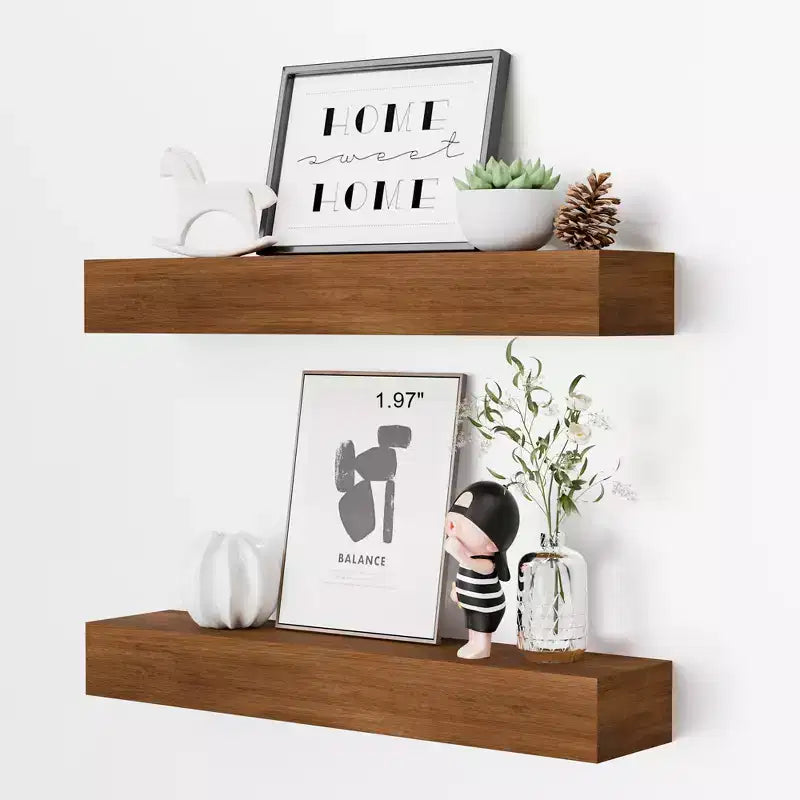 Set di 4 mensole da parete flottanti in legno per bagno, cucina, soggiorno (set da 4)