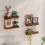 Set di 4 mensole da parete flottanti in legno per bagno, cucina, soggiorno (set da 4)