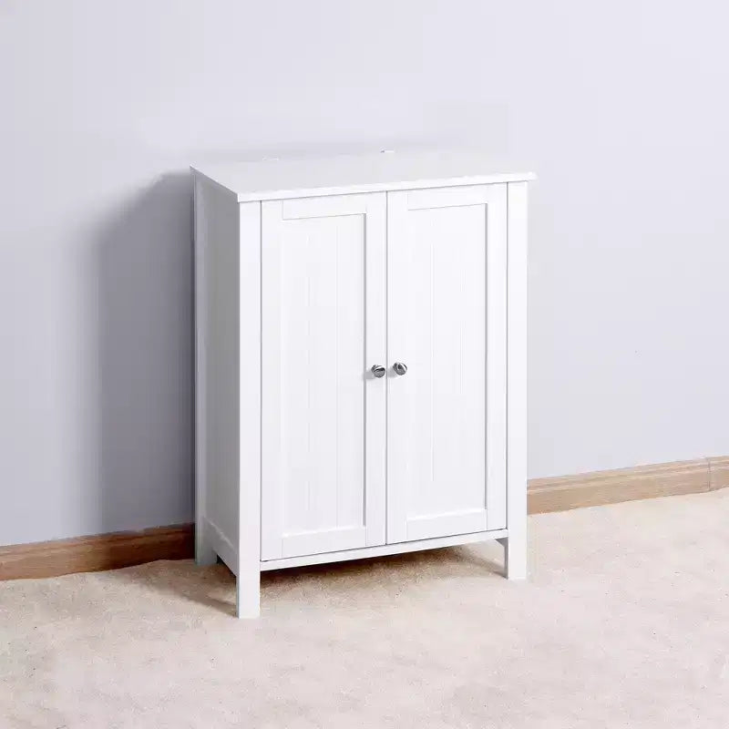 sumyeg Bathroom Floor Storage Cabinet with Double Door and Adjustable Shelf