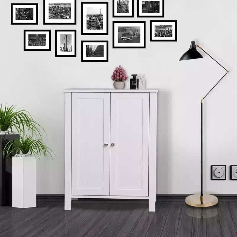sumyeg Mobiletto da Bagno con Doppia Anta e Ripiano Regolabile