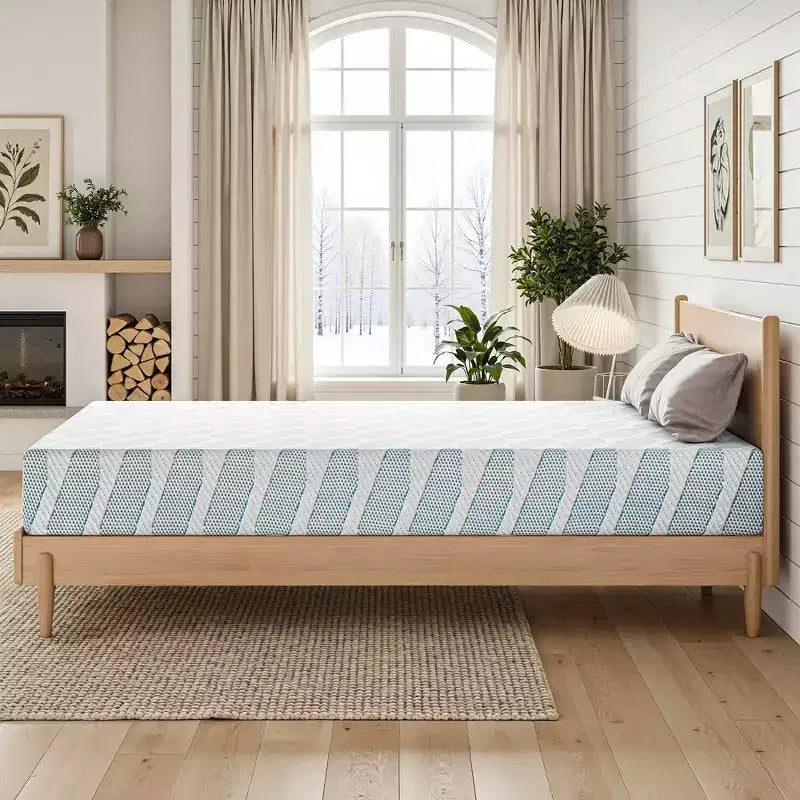 Materasso in Memory Foam Rinfrescante EHMKNP da 8 Pollici - Misure Singolo/Singolo XL/Matrimoniale Francese - Rigidità Media