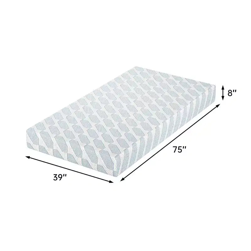 Materasso in Memory Foam Rinfrescante EHMKNP da 8 Pollici - Misure Singolo/Singolo XL/Matrimoniale Francese - Rigidità Media