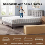 Materasso in Memory Foam Rinfrescante EHMKNP da 8 Pollici - Misure Singolo/Singolo XL/Matrimoniale Francese - Rigidità Media