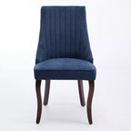 Set di 2 sedie da pranzo Okak Rayon Cloth Flocking Linen, sedie da pranzo imbottite con gambe curve in legno massello, sedie da cucina per sala da pranzo