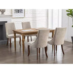 Set di 2 sedie da pranzo Okak Rayon Cloth Flocking Linen, sedie da pranzo imbottite con gambe curve in legno massello, sedie da cucina per sala da pranzo