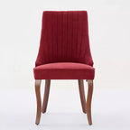 Set di 2 sedie da pranzo Okak Rayon Cloth Flocking Linen, sedie da pranzo imbottite con gambe curve in legno massello, sedie da cucina per sala da pranzo
