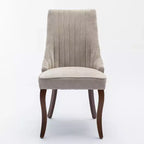 Set di 2 sedie da pranzo Okak Rayon Cloth Flocking Linen, sedie da pranzo imbottite con gambe curve in legno massello, sedie da cucina per sala da pranzo