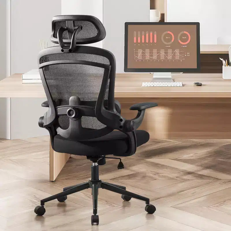 Sedia da ufficio ergonomica con schienale alto TUYOHW con supporto lombare regolabile, sedia da gaming con braccioli ribaltabili, sedia da computer in rete per casa e ufficio