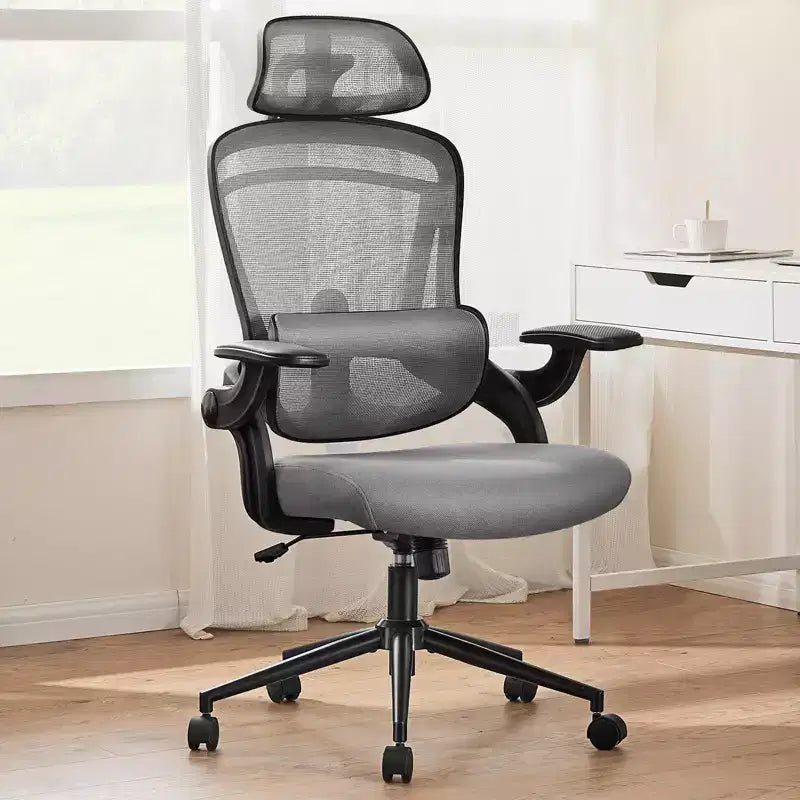 Sedia da ufficio ergonomica con schienale alto TUYOHW con supporto lombare regolabile, sedia da gaming con braccioli ribaltabili, sedia da computer in rete per casa e ufficio