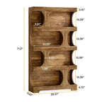 MAYEERTY Libreria a 4 Ripiani a S, Scaffale Alto in Legno bicolore Nero e Marrone