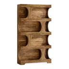 MAYEERTY Libreria a 4 Ripiani a S, Scaffale Alto in Legno bicolore Nero e Marrone