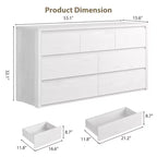 Cassettiera a 7 cassetti per camera da letto, Comò moderno e spazioso, Grande cassettiera in legno per soggiorno, corridoio, ingresso