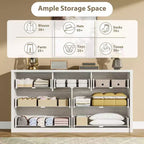 Cassettiera a 7 cassetti per camera da letto, Comò moderno e spazioso, Grande cassettiera in legno per soggiorno, corridoio, ingresso