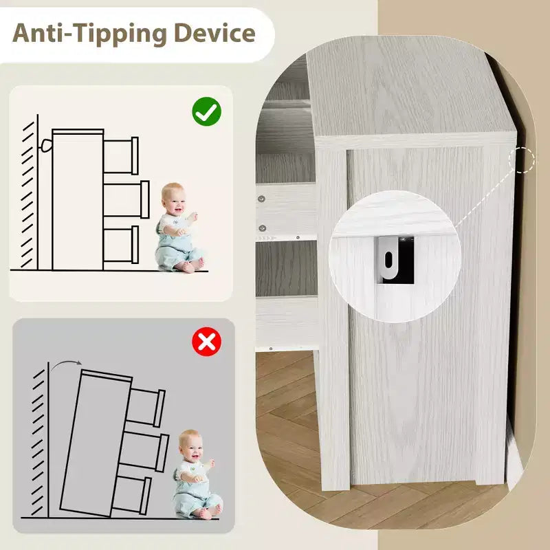 Cassettiera a 7 cassetti per camera da letto, Comò moderno e spazioso, Grande cassettiera in legno per soggiorno, corridoio, ingresso