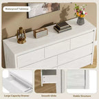 Cassettiera a 7 cassetti per camera da letto, Comò moderno e spazioso, Grande cassettiera in legno per soggiorno, corridoio, ingresso