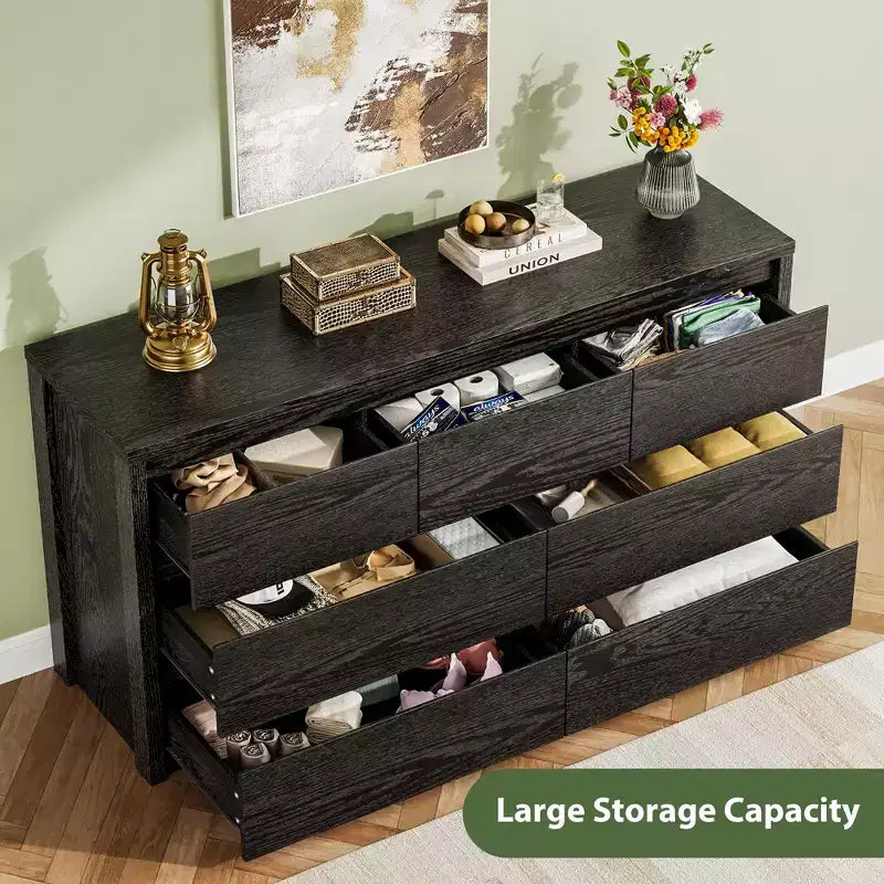 Cassettiera a 7 cassetti per camera da letto, Comò moderno e spazioso, Grande cassettiera in legno per soggiorno, corridoio, ingresso