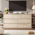 7 Drawer Dresser for Bedroom, Wide Modern Chest of Drawers, Large Wood Dresser Wooden Storage Organizer for Living Room, Hallway Entryway