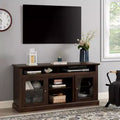 Modern TV Media Console, MDF Material, Fits 65-inch TVs, Open & Closed Storage, Brown, 6015.7529INCH, for Living Room (VC Account, 1 Pack)