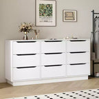 Caratteristiche della camera da letto: contenitore a 9 cassetti con cassetti, pavimenti in legno di grandi dimensioni e cassettiere, colore bianco