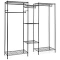 Costway Portable Wardrobe Convertible Clothes Organizer w/ L-shape & Horizontal Installation