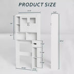 Mobiletto da bagno sopra il WC, armadietto da bagno regolabile sopra il WC con ante in vetro, con porta carta igienica, per bagno, toilette, bianco