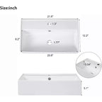 Mobiletto da bagno da 21.6 pollici, mobiletto contenitore da bagno con lavandino, facile da montare, con vani aperti, mobiletto con lavabo indipendente per piccoli spazi