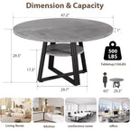 Tavolo da pranzo rotondo per 4-6 persone, tavolo da cucina rustico da 120 cm con contenitore, tavoli da pranzo circolari per cucina, sala da pranzo, soggiorno, sala riunioni