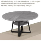 Tavolo da pranzo rotondo per 4-6 persone, tavolo da cucina rustico da 120 cm con contenitore, tavoli da pranzo circolari per cucina, sala da pranzo, soggiorno, sala riunioni