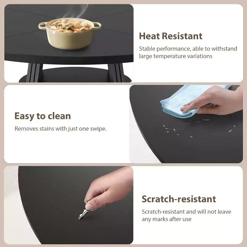 Tavolo da pranzo rotondo per 4-6 persone, tavolo da cucina rustico da 120 cm con contenitore, tavoli da pranzo circolari per cucina, sala da pranzo, soggiorno, sala riunioni