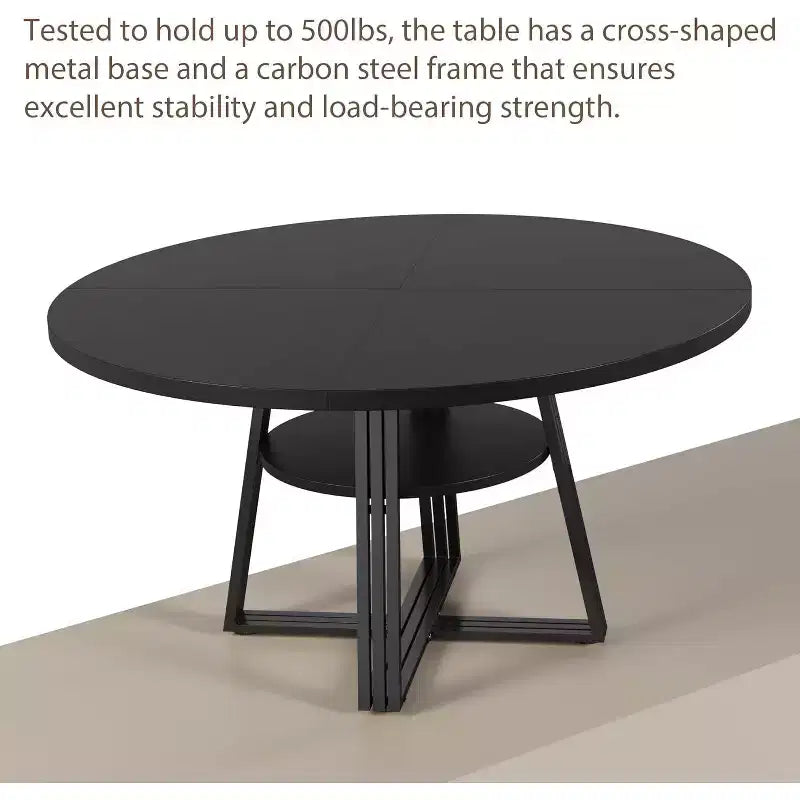 Tavolo da pranzo rotondo per 4-6 persone, tavolo da cucina rustico da 120 cm con contenitore, tavoli da pranzo circolari per cucina, sala da pranzo, soggiorno, sala riunioni
