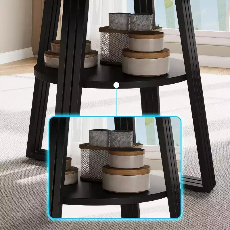 Tavolo da pranzo rotondo per 4-6 persone, tavolo da cucina rustico da 120 cm con contenitore, tavoli da pranzo circolari per cucina, sala da pranzo, soggiorno, sala riunioni