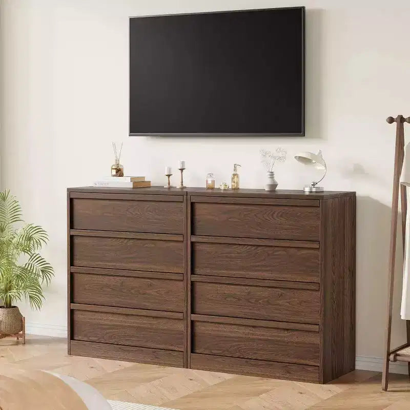Comodino con 4 cassetti, Cassettiera grande per camera da letto, cameretta, soggiorno e ingresso