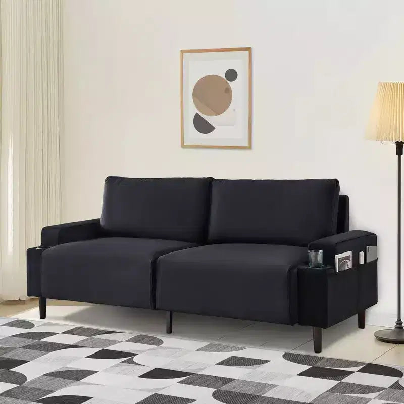 COZONY Divano Moderno 80 pollici con Portabicchieri, Divano a 3 posti con seduta profonda, Comodo Divano per Soggiorno, Ufficio, Appartamento