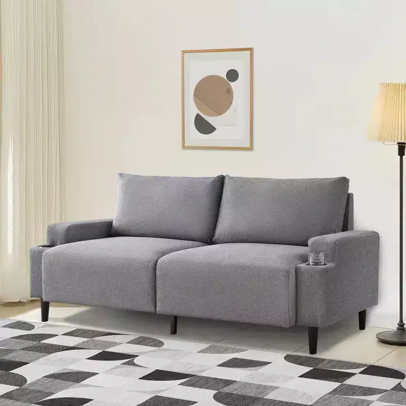 COZONY Divano Moderno 80 pollici con Portabicchieri, Divano a 3 posti con seduta profonda, Comodo Divano per Soggiorno, Ufficio, Appartamento