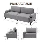 COZONY Divano Moderno 80 pollici con Portabicchieri, Divano a 3 posti con seduta profonda, Comodo Divano per Soggiorno, Ufficio, Appartamento