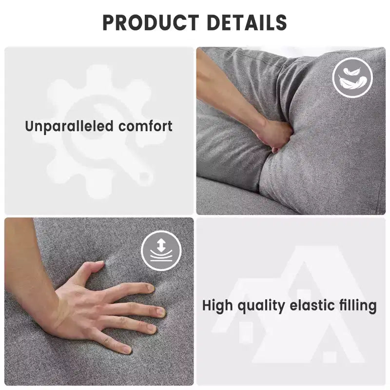 COZONY Divano Moderno 80 pollici con Portabicchieri, Divano a 3 posti con seduta profonda, Comodo Divano per Soggiorno, Ufficio, Appartamento