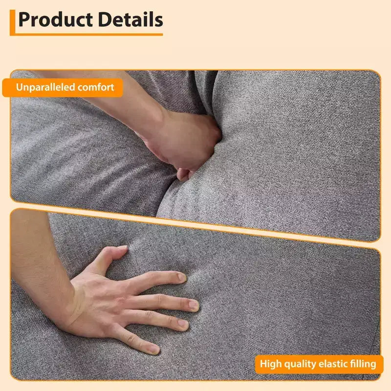 COZONY Divano Moderno 80 pollici con Portabicchieri, Divano a 3 posti con seduta profonda, Comodo Divano per Soggiorno, Ufficio, Appartamento