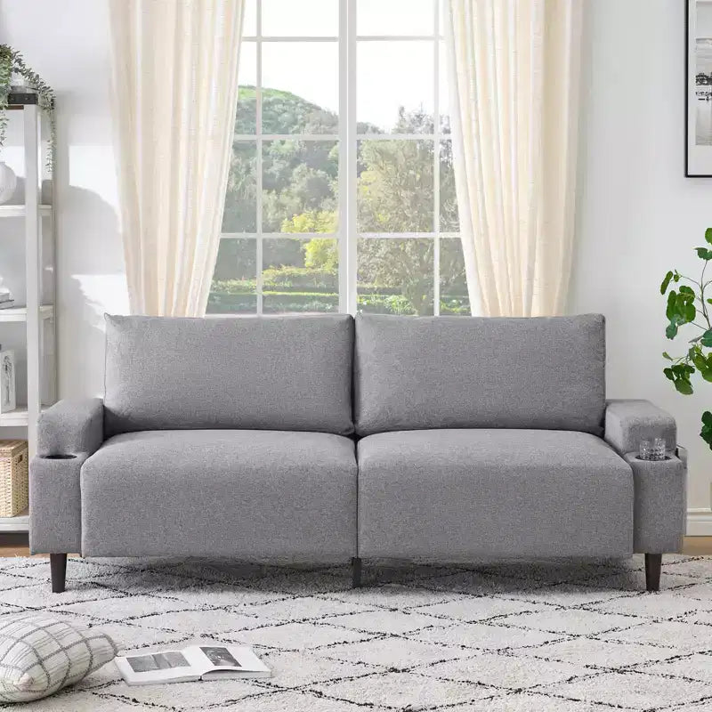 COZONY Divano Moderno 80 pollici con Portabicchieri, Divano a 3 posti con seduta profonda, Comodo Divano per Soggiorno, Ufficio, Appartamento