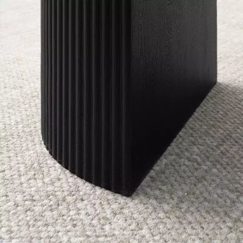 Set tavolo da pranzo per 6, tavolo ovale nero, sedie da pranzo imbottite girevoli con rotelle, ciniglia testurizzata 360 gsm - Panipeachy
