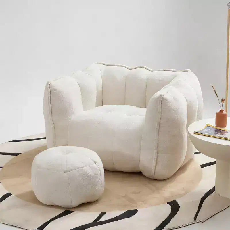 Pouf morbido con schiuma ad alta resilienza, divano pigro quadrato con poggiapiedi, fodera per adulti per giocare, leggere o guardare la TV