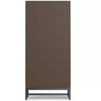 Libreria Devlin in LEGNO MASSELLO e metallo, 168 cm x 76 cm, rettangolare, stile industriale, metà secolo, con ripiani aperti, colore noce marrone